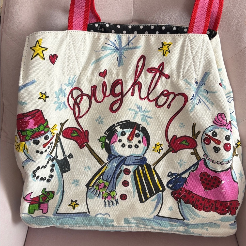 Brighton Holiday Snowman Canvas Tote Bag